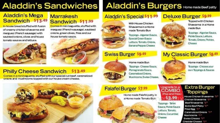 Aladdin Shawarma House - Vaughan, ON menu_pic
