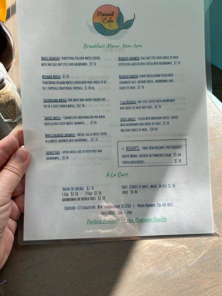 The Mermaid Cafe - New Smyrna Beach, FL menu_pic