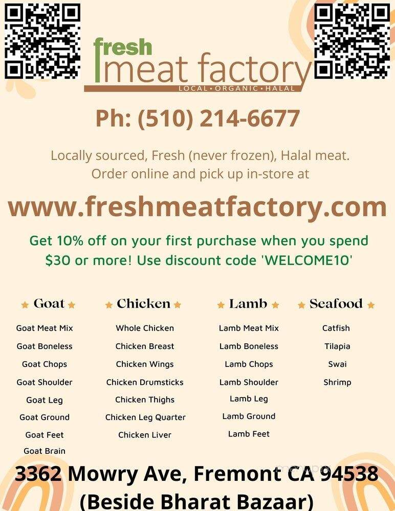 Fresh Meat Factory - Fremont, CA menu_pic
