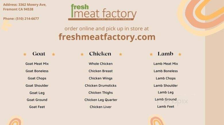Fresh Meat Factory - Fremont, CA menu_pic