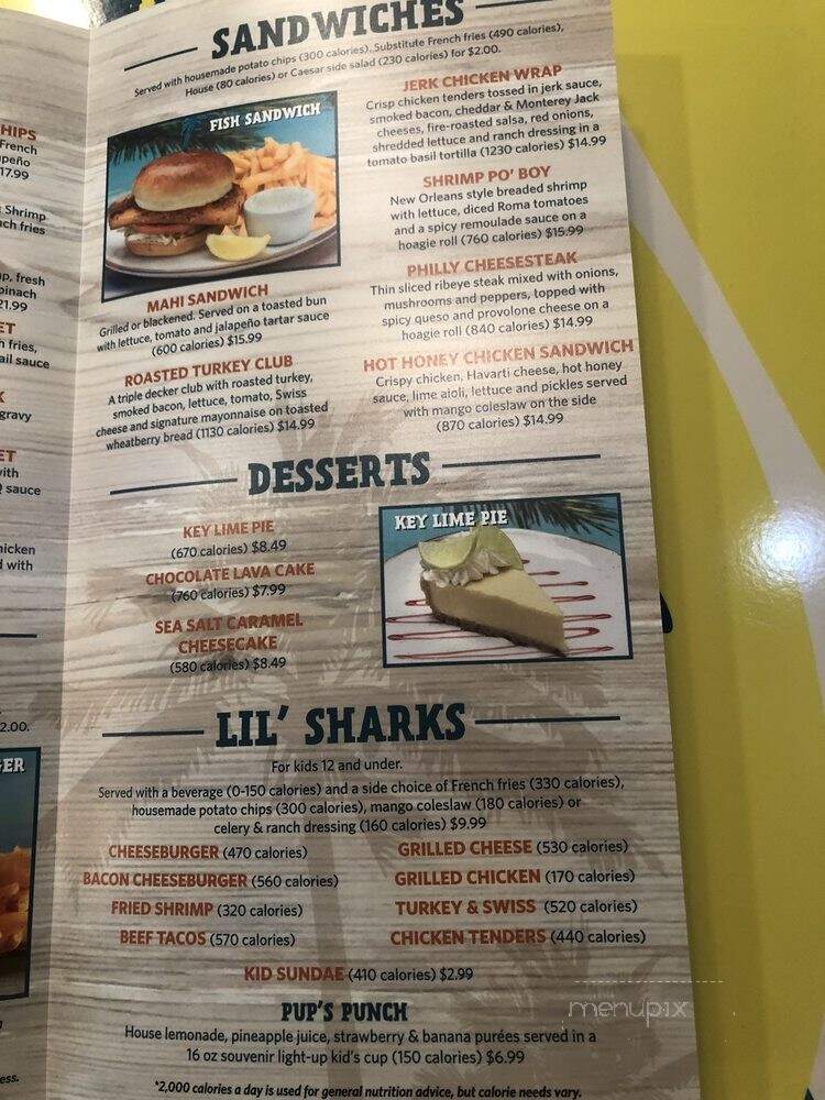 Landshark Bar and Grill - South Padre Island, TX menu_pic