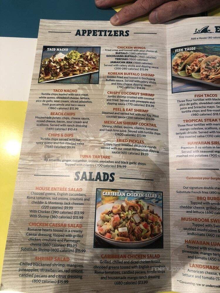 Landshark Bar and Grill - South Padre Island, TX menu_pic