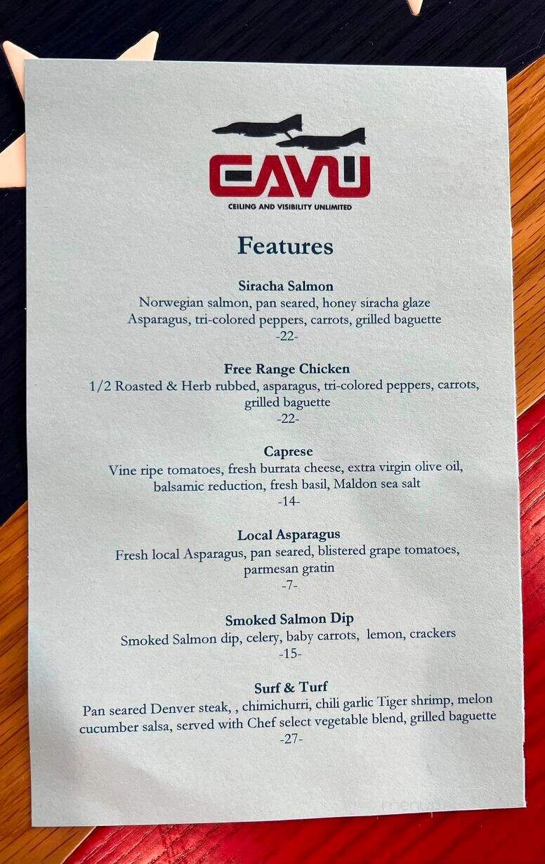 CAVU - Grand Haven, MI menu_pic