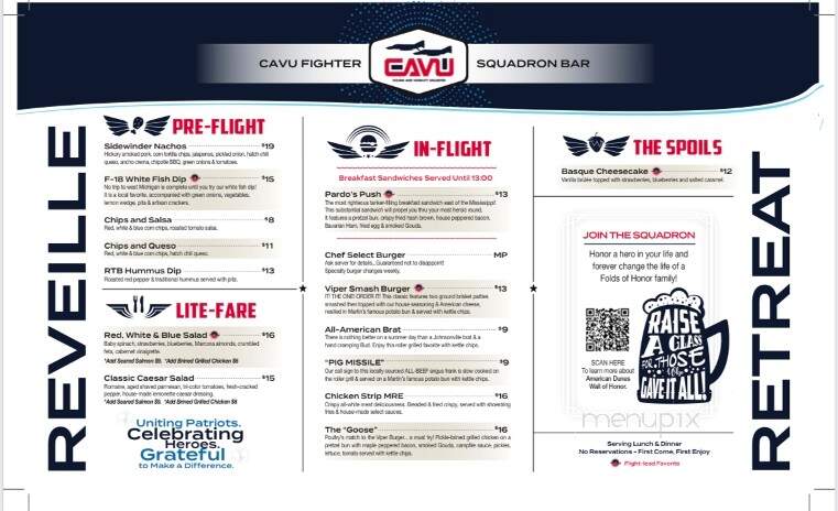 CAVU - Grand Haven, MI menu_pic
