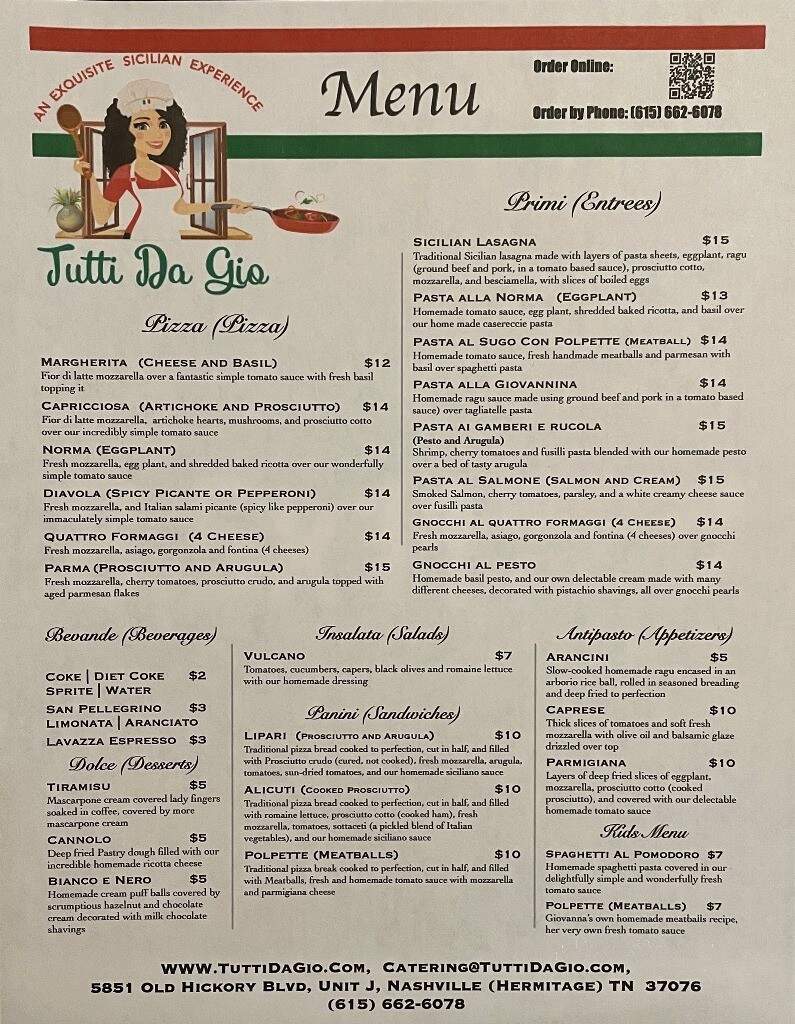 Tutti Da Gio - Hermitage, TN menu_pic