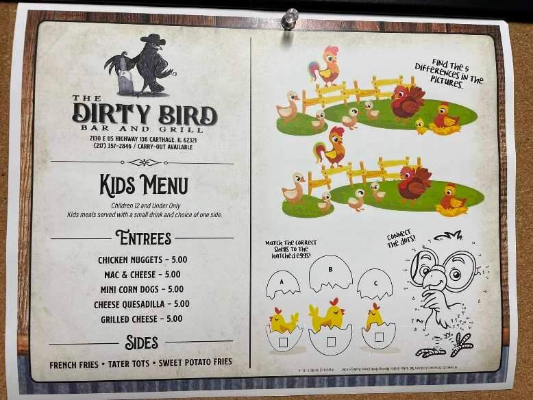 The Dirty Bird Bar and Grill - Carthage, IL menu_pic