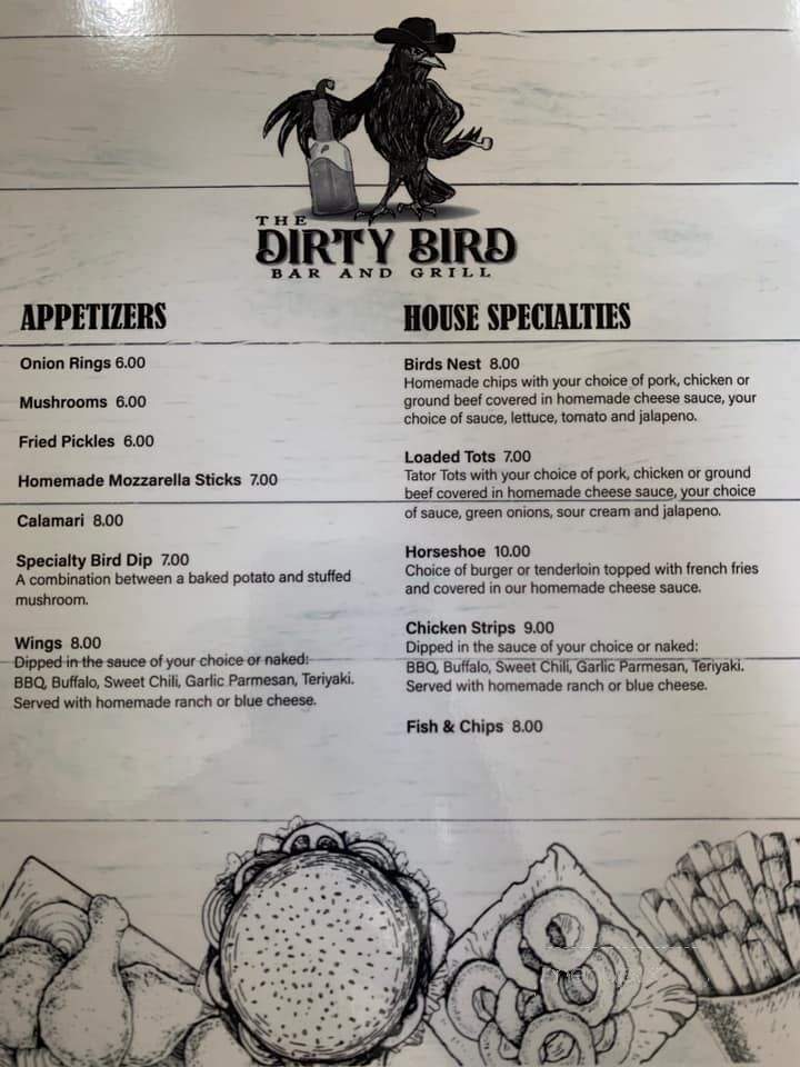 The Dirty Bird Bar and Grill - Carthage, IL menu_pic