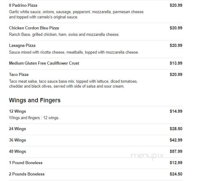 Cusimanos Pizzeria - Lockport, NY menu_pic