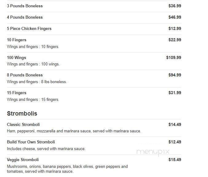 Cusimanos Pizzeria - Lockport, NY menu_pic