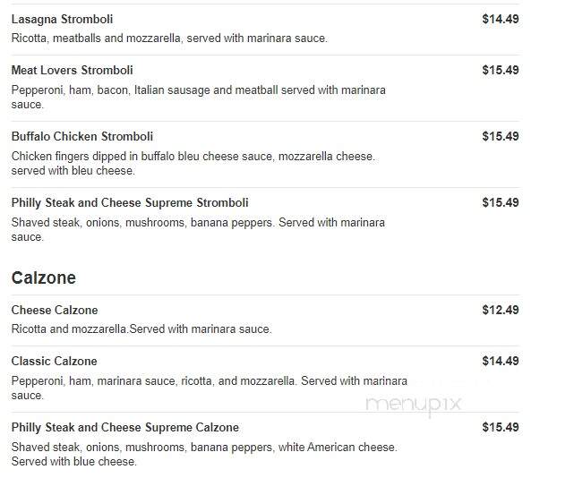 Cusimanos Pizzeria - Lockport, NY menu_pic