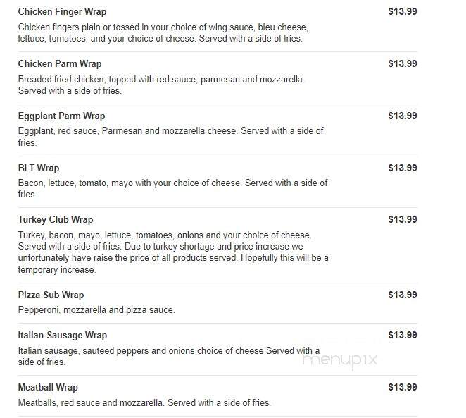 Cusimanos Pizzeria - Lockport, NY menu_pic