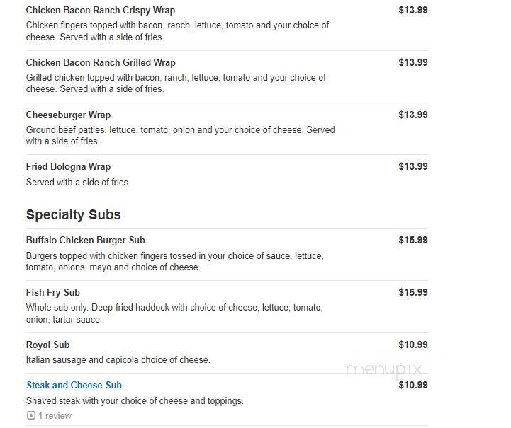 Cusimanos Pizzeria - Lockport, NY menu_pic