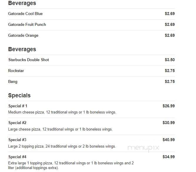 Cusimanos Pizzeria - Lockport, NY menu_pic