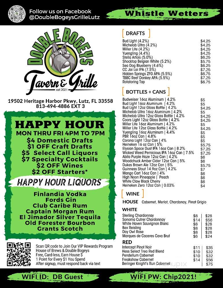 Double Bogeys Tavern & Grille - Lutz, FL menu_pic