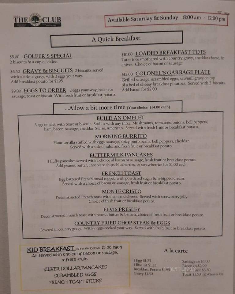 RSVP at the Club - Lebanon, TN menu_pic