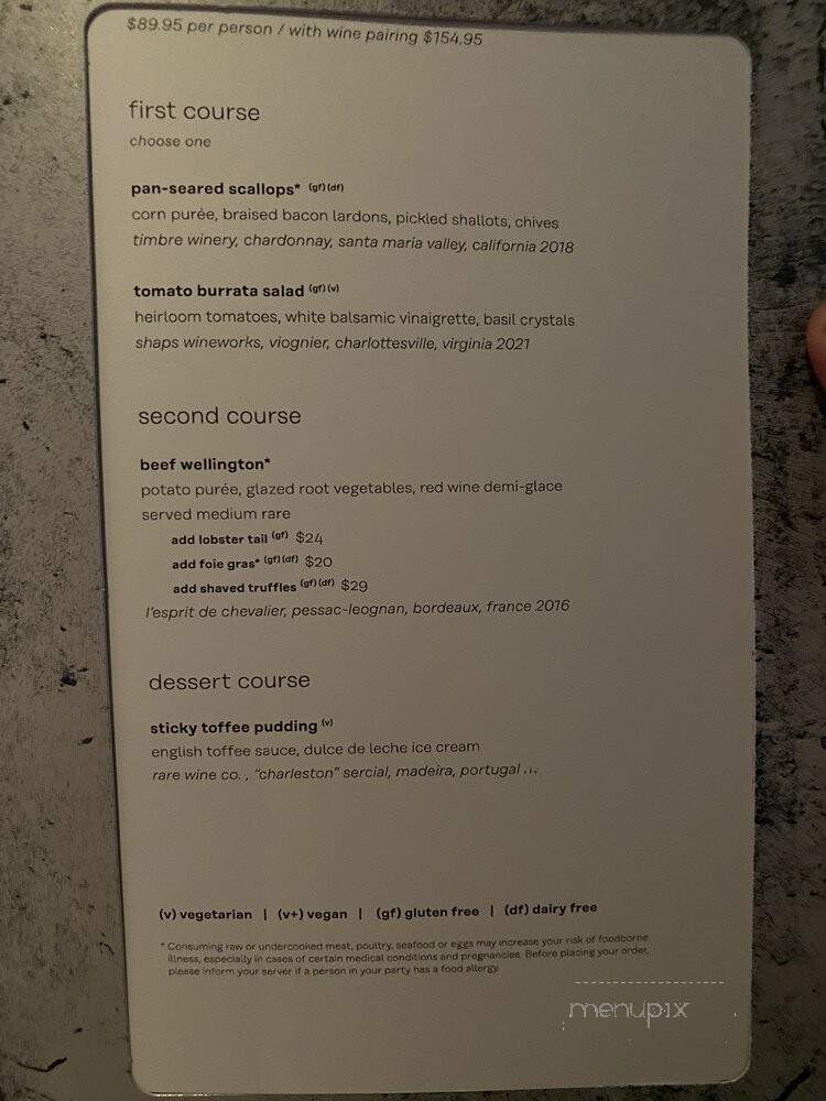 Gordon Ramsay Hell's Kitchen - Washington, DC menu_pic