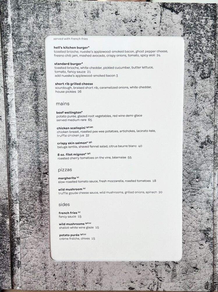 Gordon Ramsay Hell's Kitchen - Washington, DC menu_pic