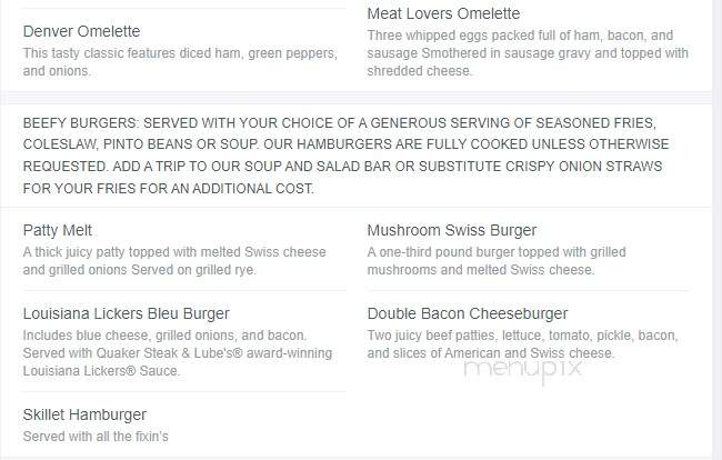 Iron Skillet Restaurant - Gaston, IN menu_pic