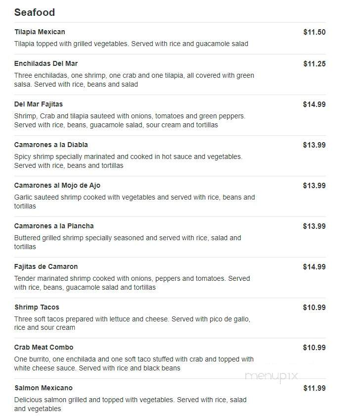 El Toro - Arcola, IL menu_pic