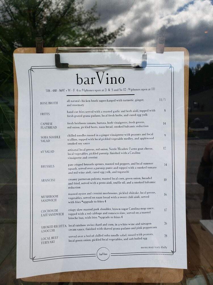 barVino - North Creek, NY menu_pic