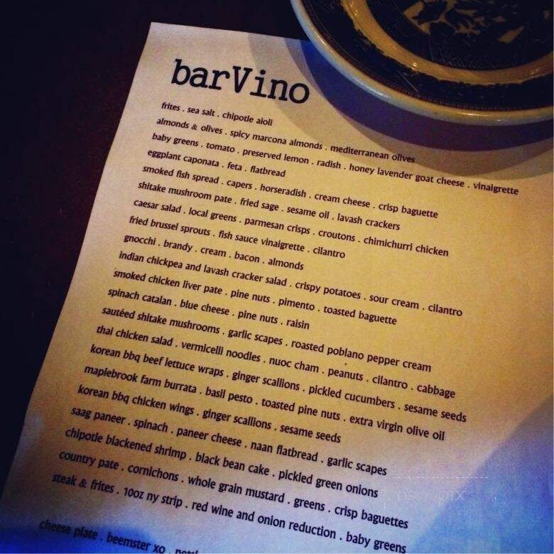 barVino - North Creek, NY menu_pic