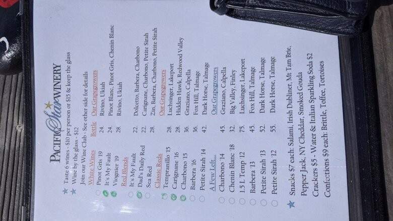 Pacific Star Winery - Fort Bragg, CA menu_pic