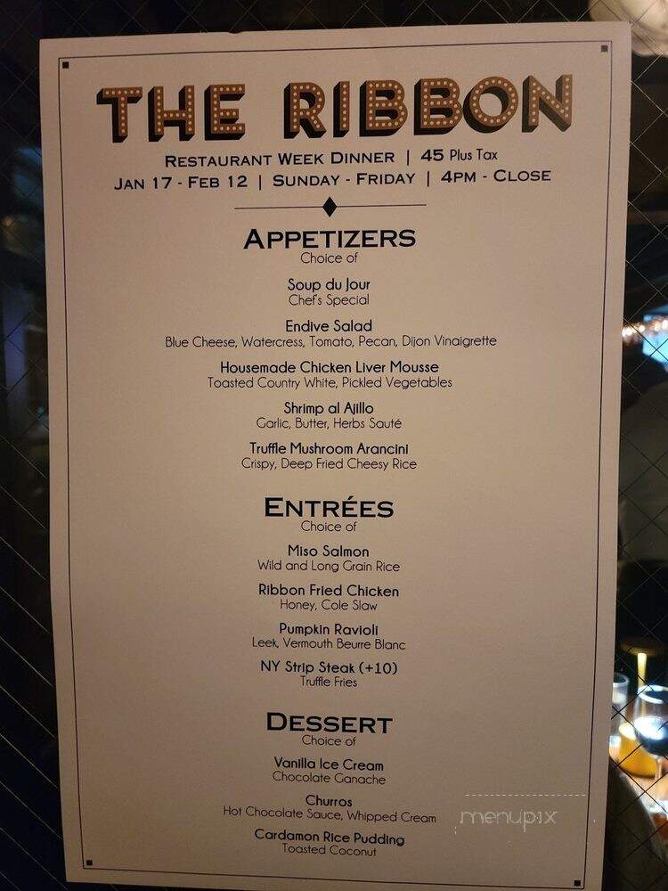 The Ribbon - New York, NY menu_pic