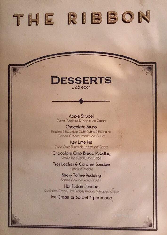 The Ribbon - New York, NY menu_pic