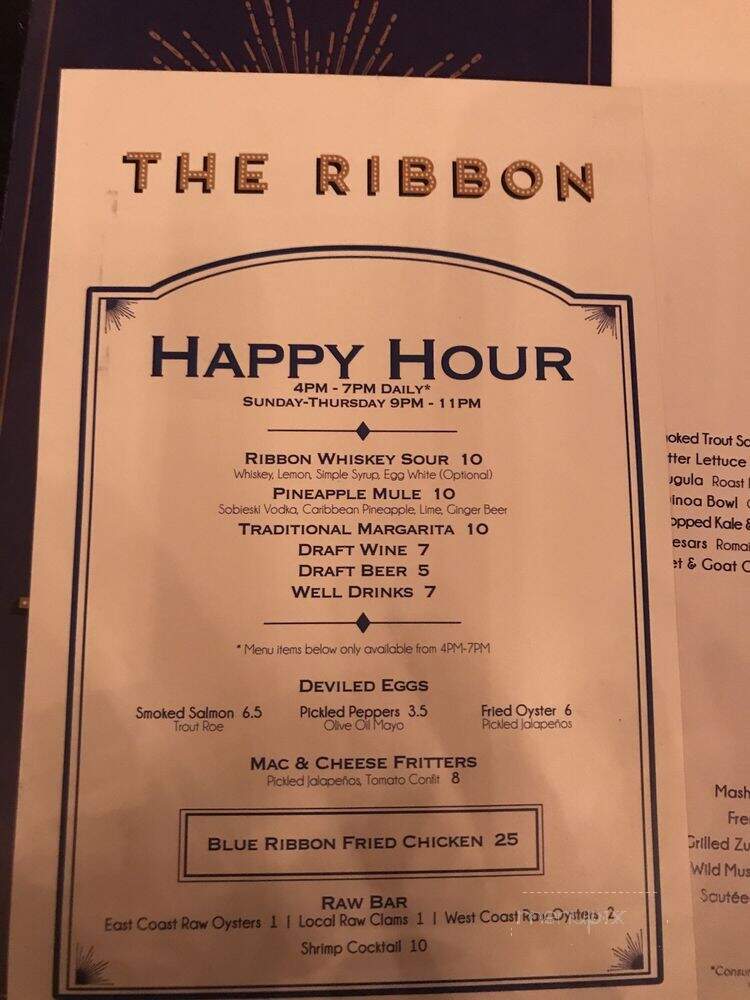 The Ribbon - New York, NY menu_pic