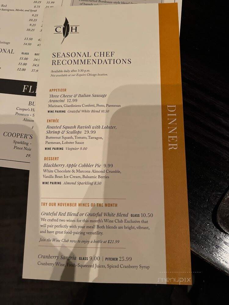 Cooper's Hawk Winery and Restaurant - Brookfield, WI menu_pic