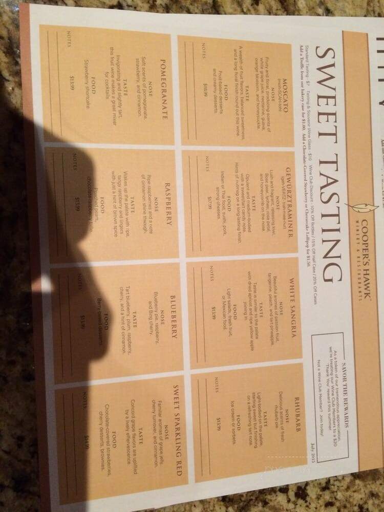 Cooper's Hawk Winery and Restaurant - Brookfield, WI menu_pic