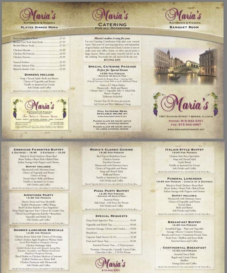 Maria's Ristorante & Pizzeria - Morris, IL menu_pic