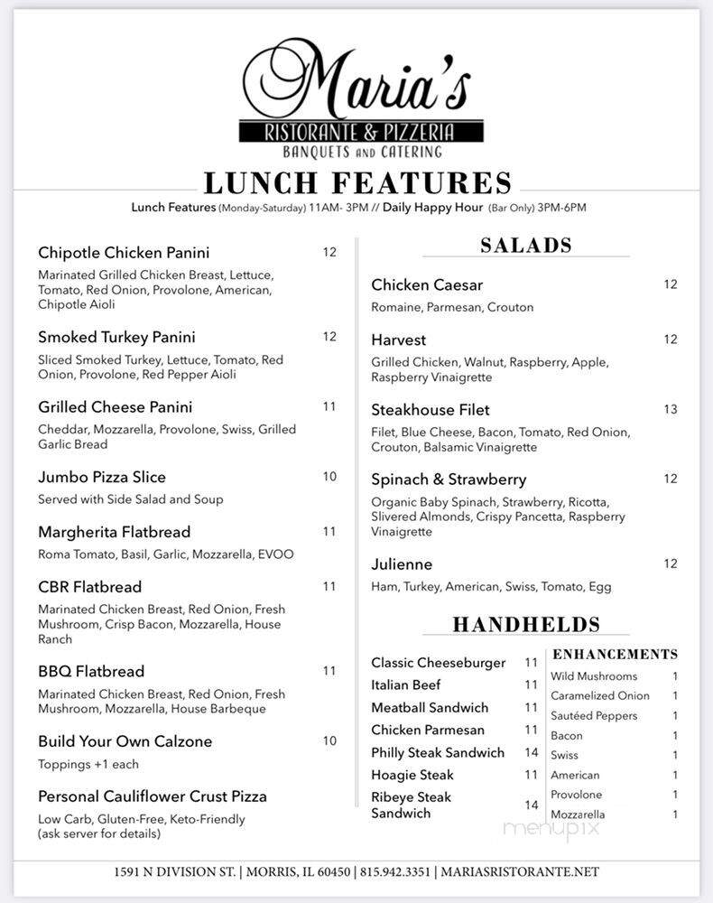 Maria's Ristorante & Pizzeria - Morris, IL menu_pic