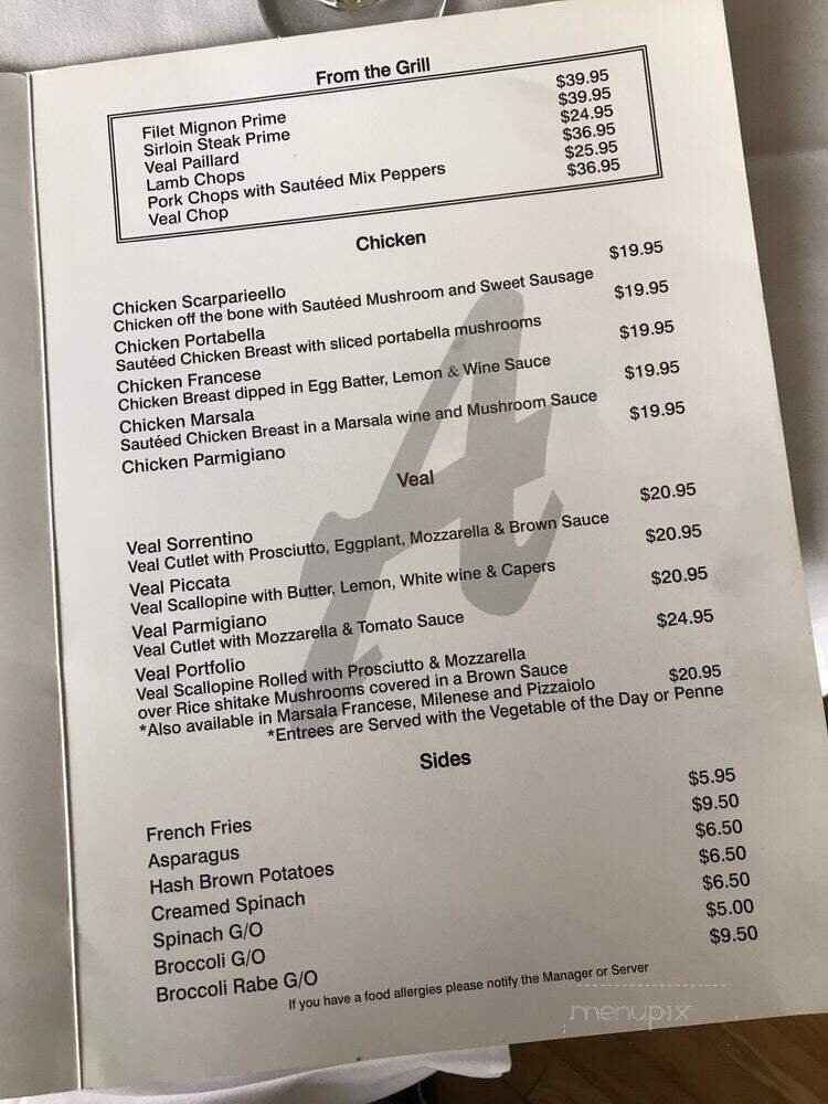 Alex's Bar & Grille - White Plains, NY menu_pic