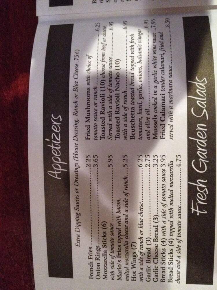 Angel's Italian Ristorante - Powhatan, VA menu_pic
