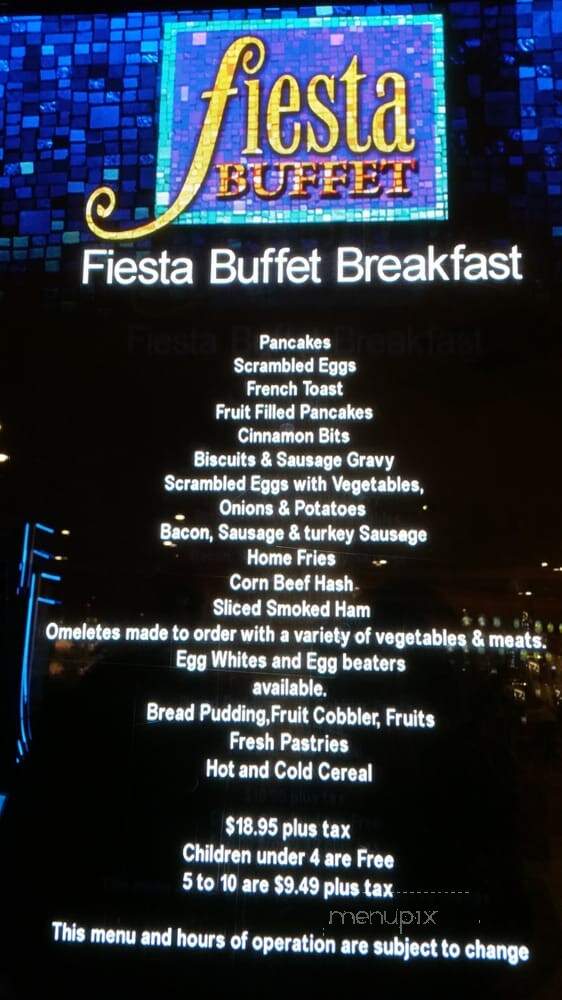 Fiesta Buffet - Atlantic City, NJ menu_pic