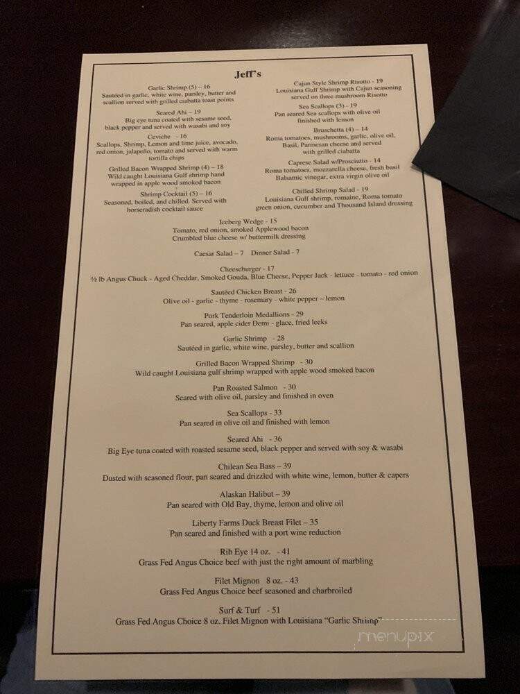 Jeff's Inviting Food and Spirits - Orange, CA menu_pic