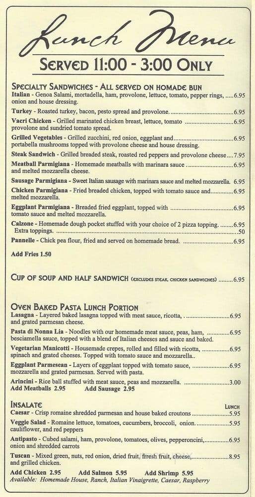 Nonna's Italian Kitchen - Shelby Township, MI menu_pic