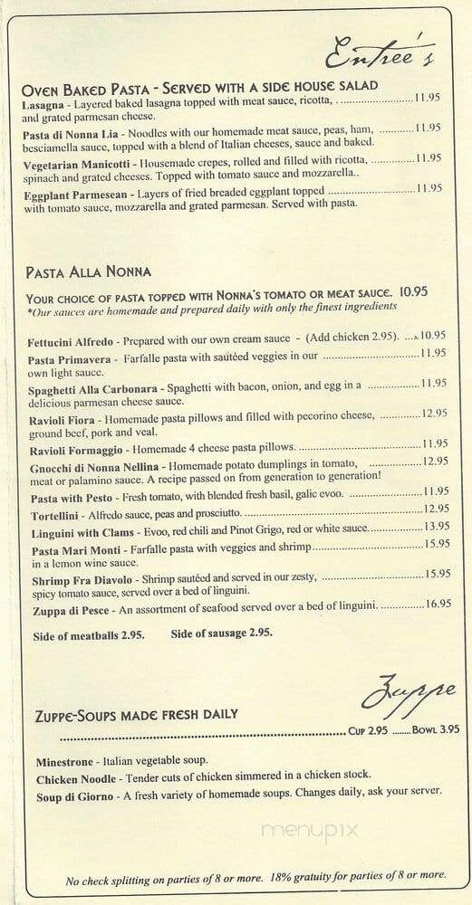 Nonna's Italian Kitchen - Shelby Township, MI menu_pic