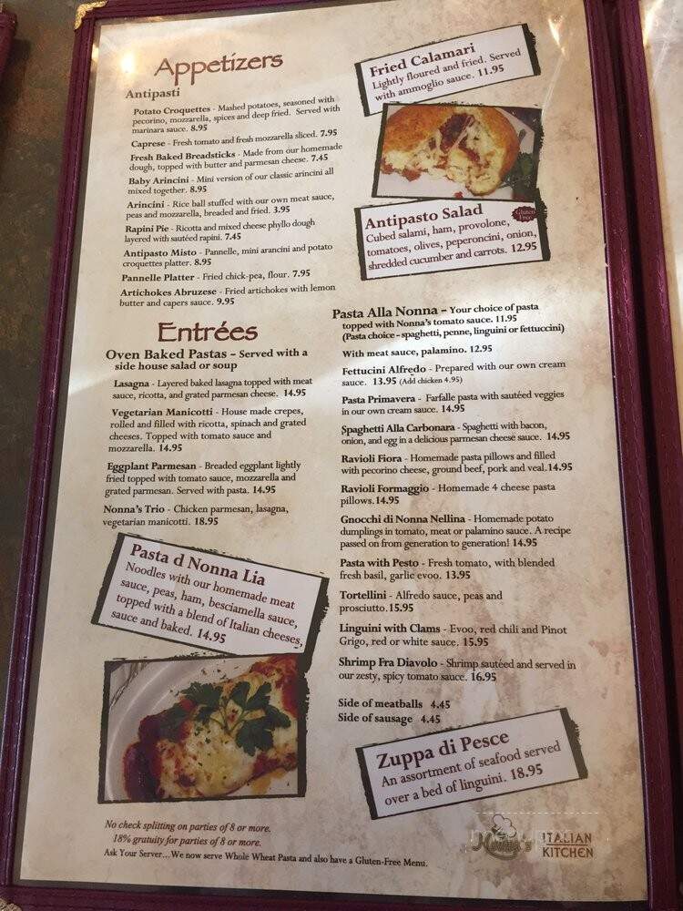 Nonna's Italian Kitchen - Shelby Township, MI menu_pic