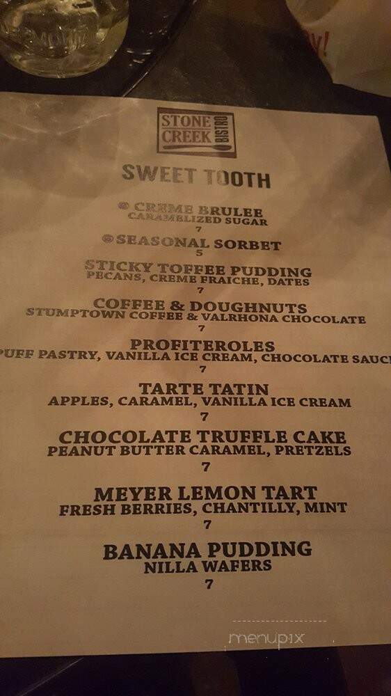 Stone Creek Bistro - Blue Jay, CA menu_pic