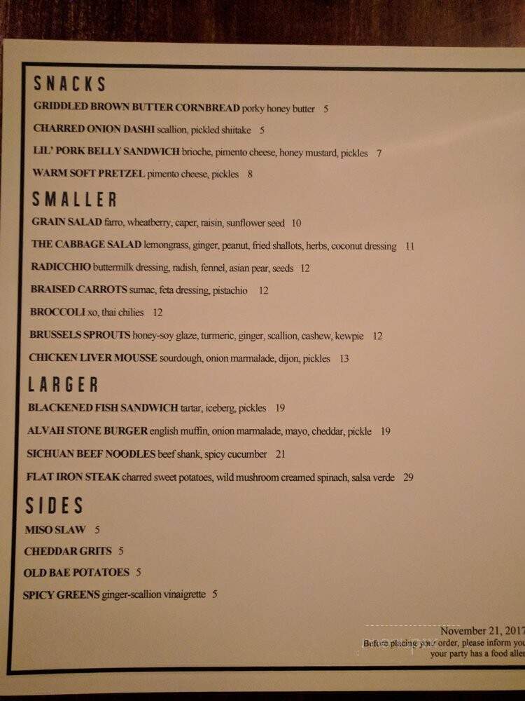 The Alvah Stone - Montague, MA menu_pic