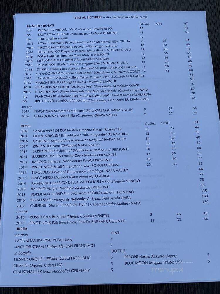 Valenti & Co. - San Anselmo, CA menu_pic