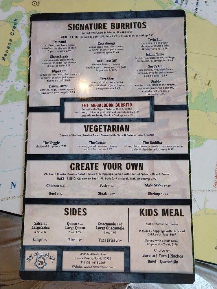 Epic Burrito Co. - Cocoa Beach, FL menu_pic