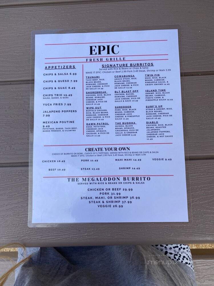 Epic Burrito Co. - Cocoa Beach, FL menu_pic