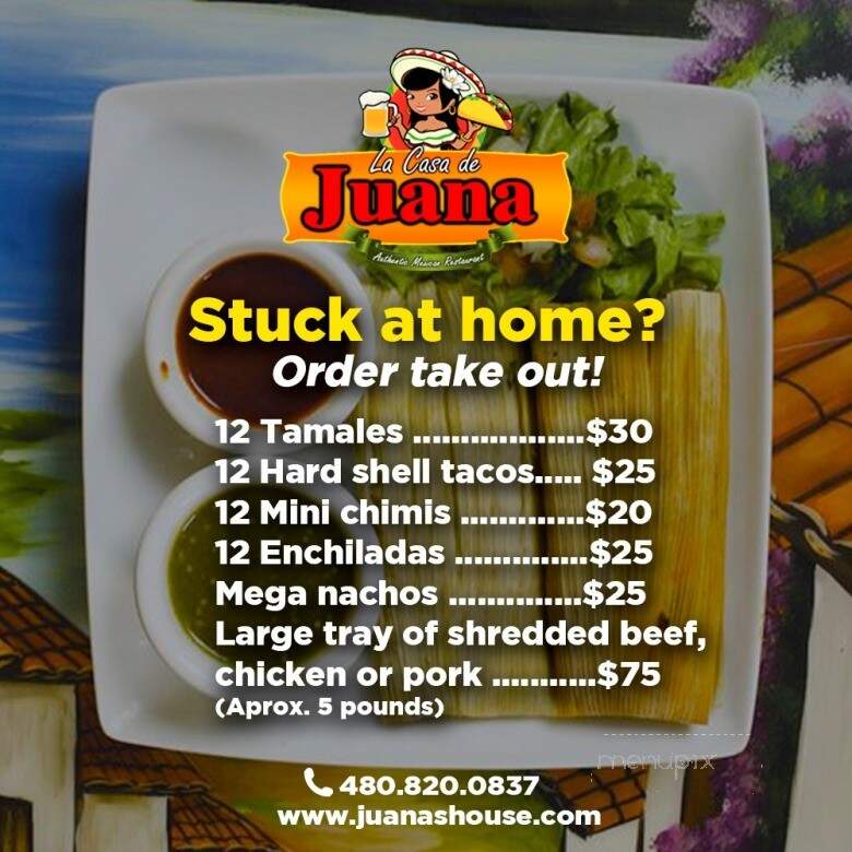 La Casa de Juana - Tempe, AZ menu_pic