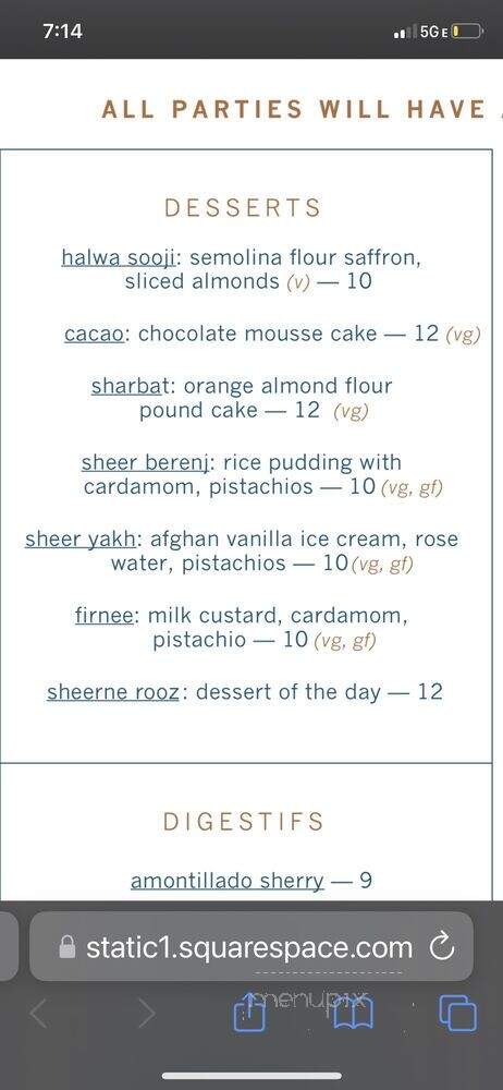 Lapis - Washington, DC menu_pic