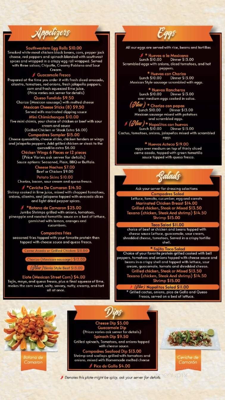 Compadres Mexican Restaurants - Randleman, NC menu_pic
