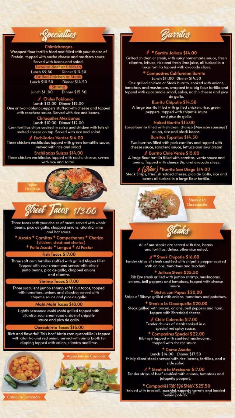 Compadres Mexican Restaurants - Randleman, NC menu_pic