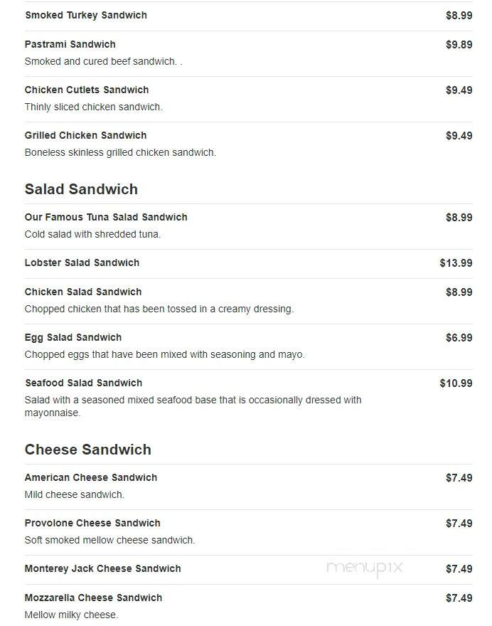 Hanstedt Delicatessen - Plainview, NY menu_pic